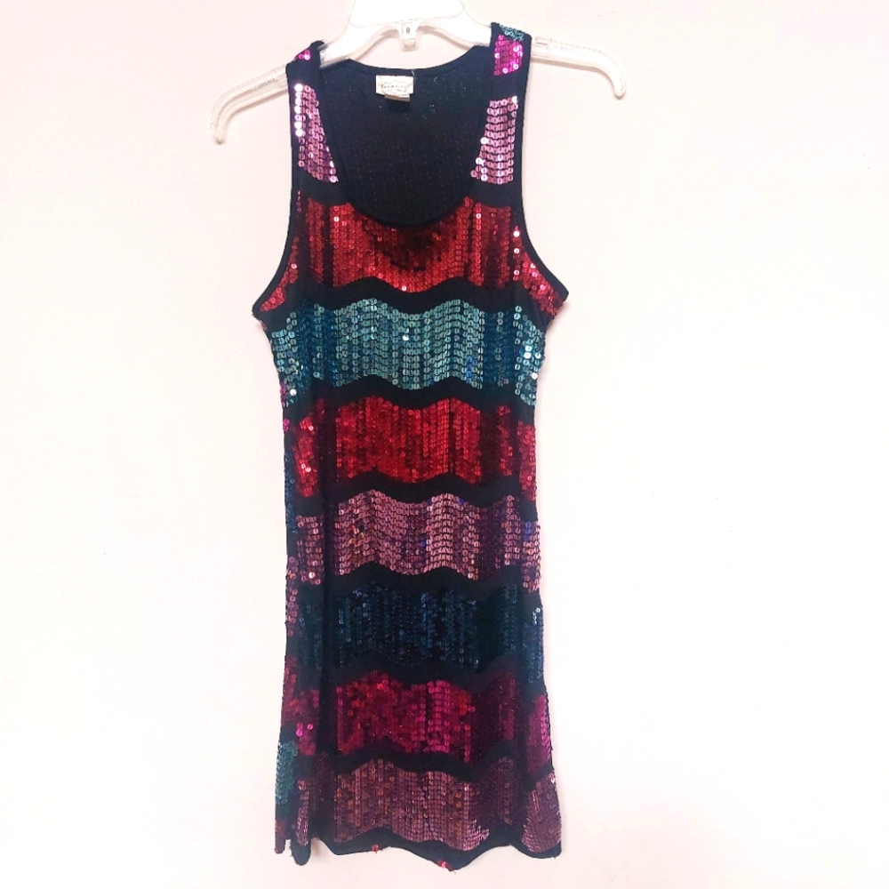 Multicolored Sequin Sheath Dress for Night Out. NWNT Sz M
